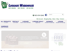 Tablet Screenshot of luggagewarehouse.co.za